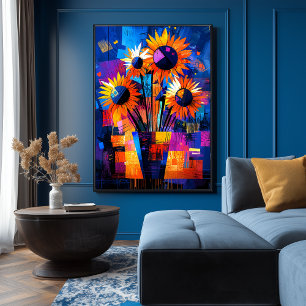 Póster Girasoles – Van Gogh Reimaginado Abstracto Vibrant