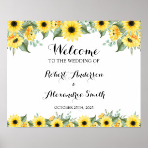 Póster Girasoles Verdor Bienvenida Boda
