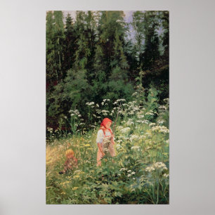 Póster Girl among the wild flowers, 1880