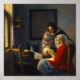 Póster Girl interrupted at her music by Johannes Vermeer
