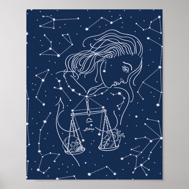 Póster Girl Libra Zodiac Sign Poster (Frente)