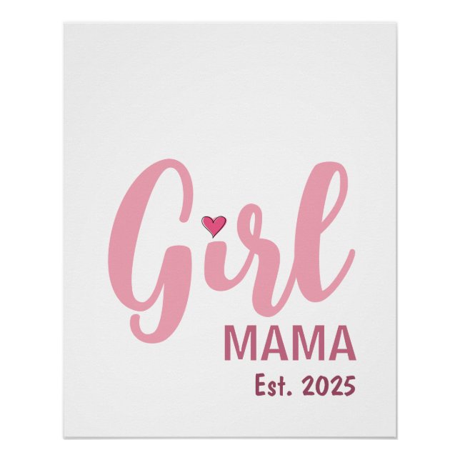 Póster Girl Mama Est. Personalized Gift (Anverso)