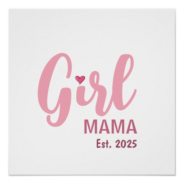 Póster Girl Mama Est. Personalized Gift (Anverso)