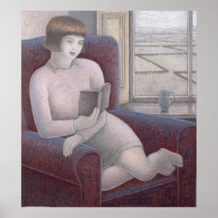 Póster Girl Reading in Armchair 2009