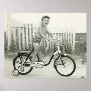 Póster Girl Riding Bicycle