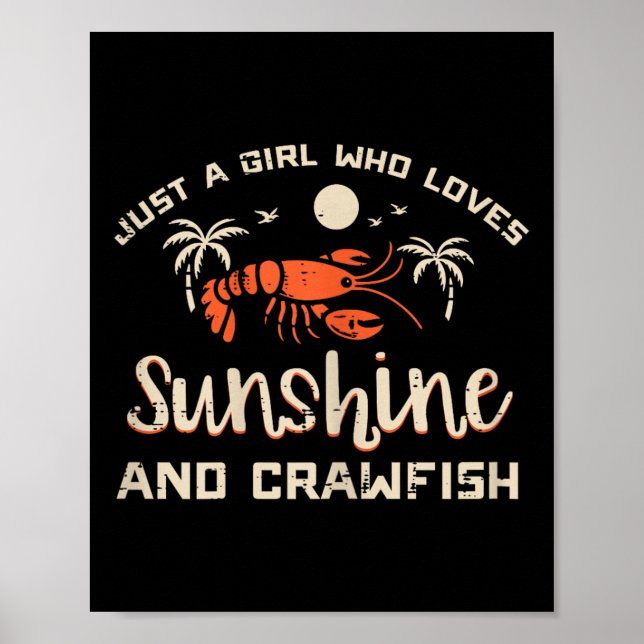 Póster Girl Who Loves Sunshine Crawfish Crayfish Girls Ki (Frente)