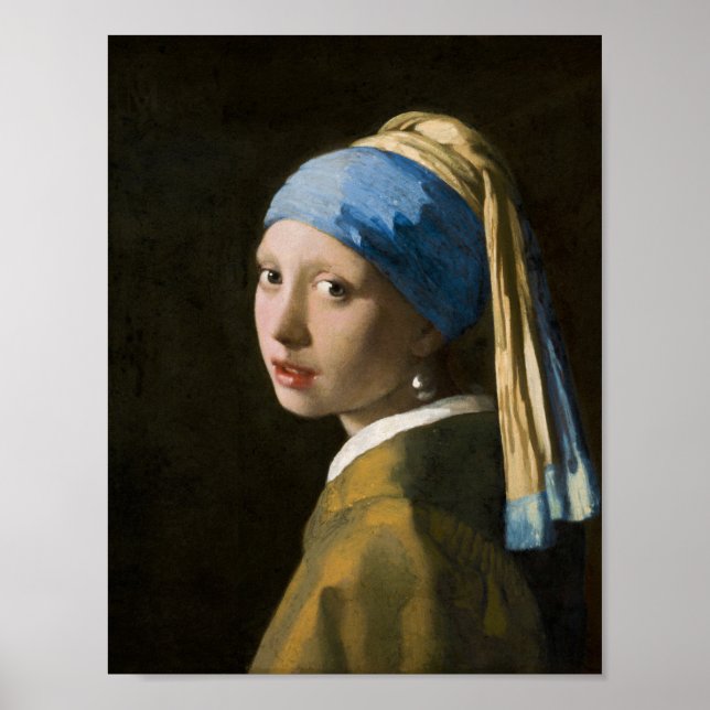 Póster Girl with a Pearl Earring by Johannes Vermeer (Frente)