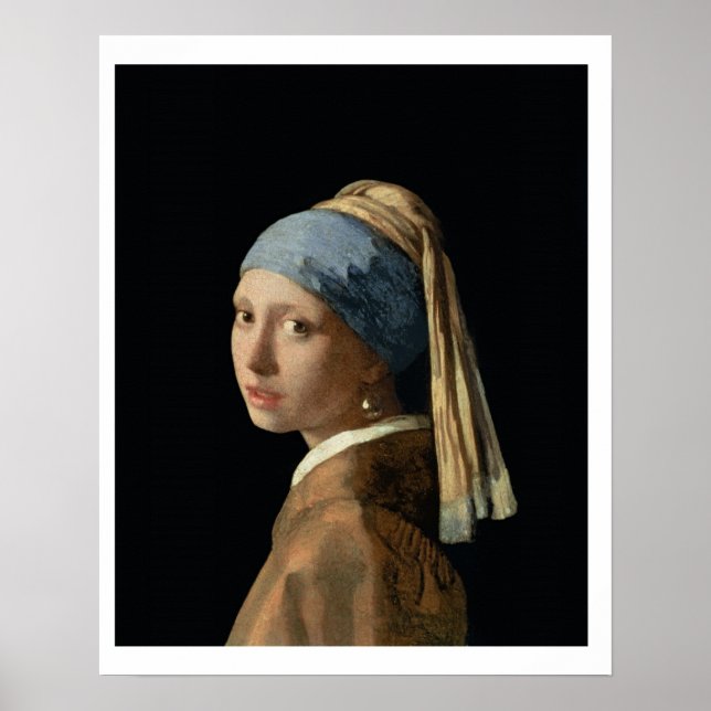 Póster Girl with a Pearl Earring, c.1665-6 (oil on canvas (Frente)