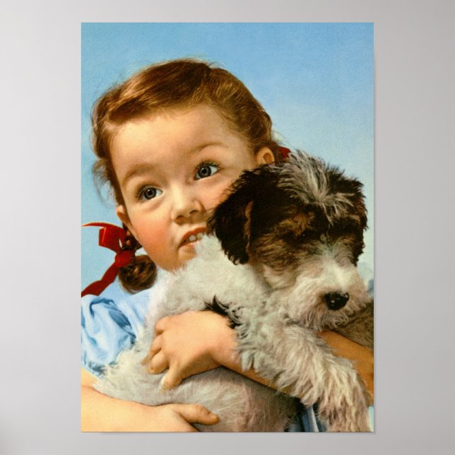 Póster Girl with dog in Germany (Frente)