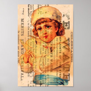 Póster Girl With Dove Advertisement Digital Art