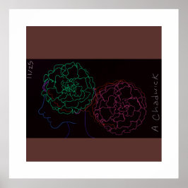 Póster Girl with Marigold Afro Puffs Poster