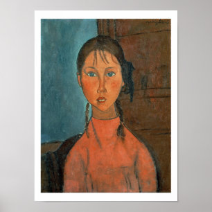 Póster Girl with Pigtails, c.1918 (oil on canvas)