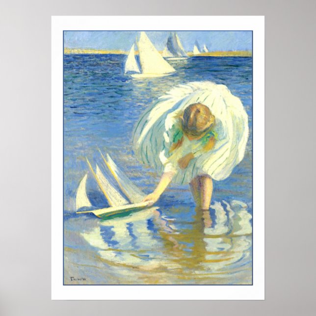 Póster Girl With Sailboat by Edmund Charles Tarbell (Frente)
