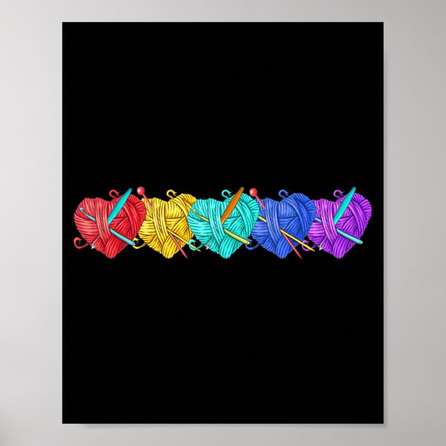 Póster Girl Women's Yarn Crochet Knitting Funny Gift  (Frente)