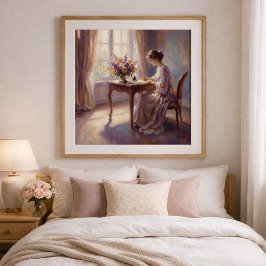 Póster Girl writing a letter to Mom Poster