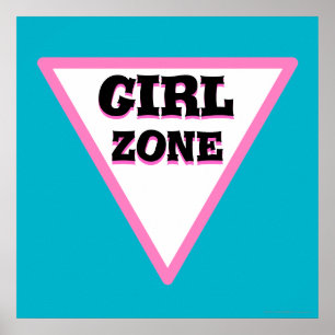Póster Girl Zone Road Sign