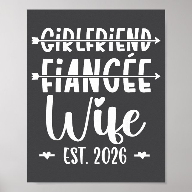 Póster Girlfriend Fiance Wife 2026 Just Married Wedding H (Frente)