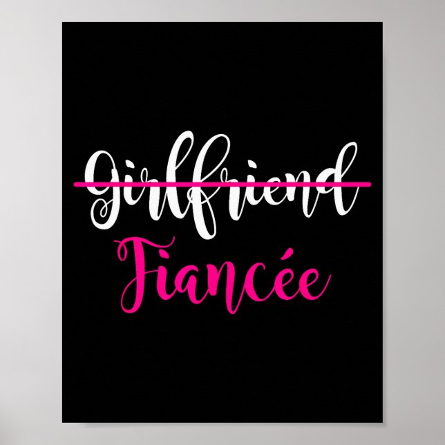 Póster Girlfriend Fiancee Shirt Engagement Party Couple T (Frente)