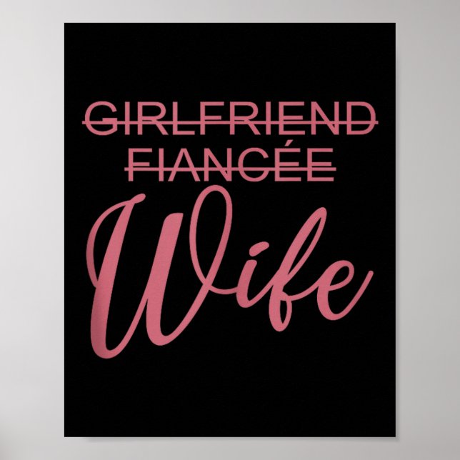 Póster Girlfriend Fiancée Wife, Wedding, Just Married, Ma (Frente)