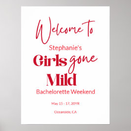 Póster Girls Gone Mild Modern Bachelorette Beach Weekend