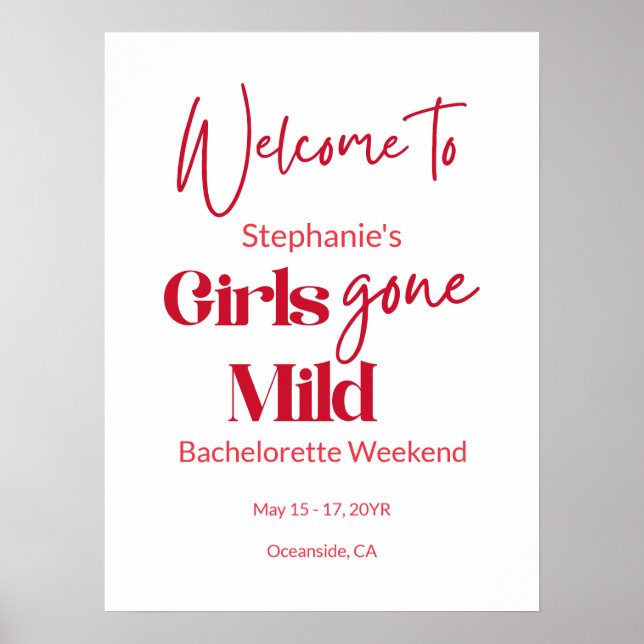 Póster Girls Gone Mild Modern Bachelorette Beach Weekend (Frente)