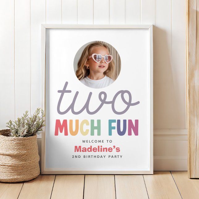 Póster Girls Minimalist Rainbow 2nd Birthday Welcome (Subido por el creador)