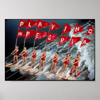Póster Girls Skiing Poster