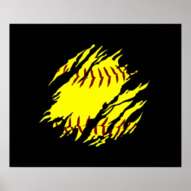 Póster Girls Softball Stitches Fastpitch Gear (Frente)