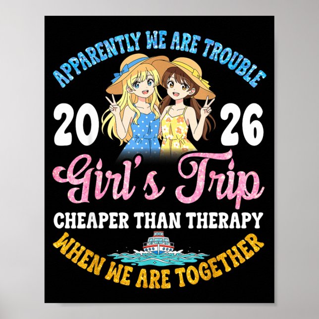 Póster Girls Trip Hilarious Friends Fun Boat Ocean Travel (Frente)