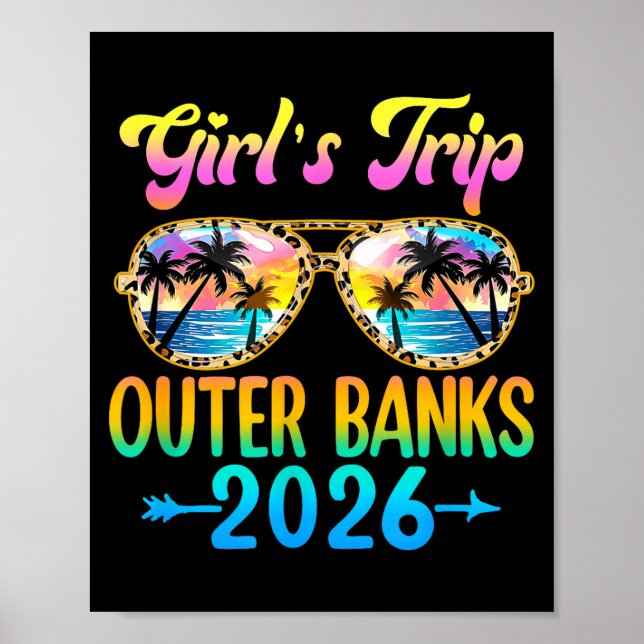 Póster Girl's Trip Outer Banks 2026 Summer Vacation Sungl (Frente)