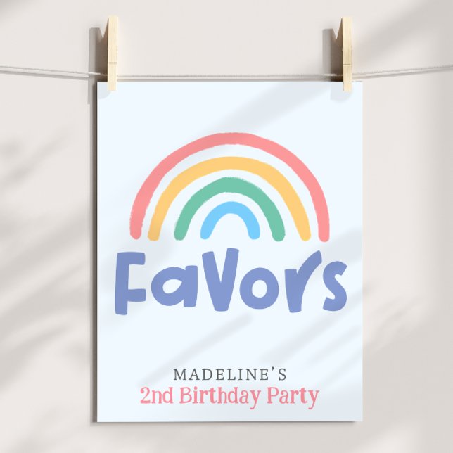 Póster Girls Two Cool 2nd Birthday Rainbow Favor (Subido por el creador)