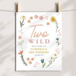 Póster Girls Two Wild Boho Birthday Welcome Sign