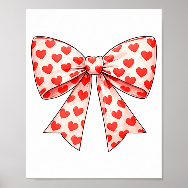 Póster Girls Valentine Heart Bow Cute Valentines Day Teen (Frente)