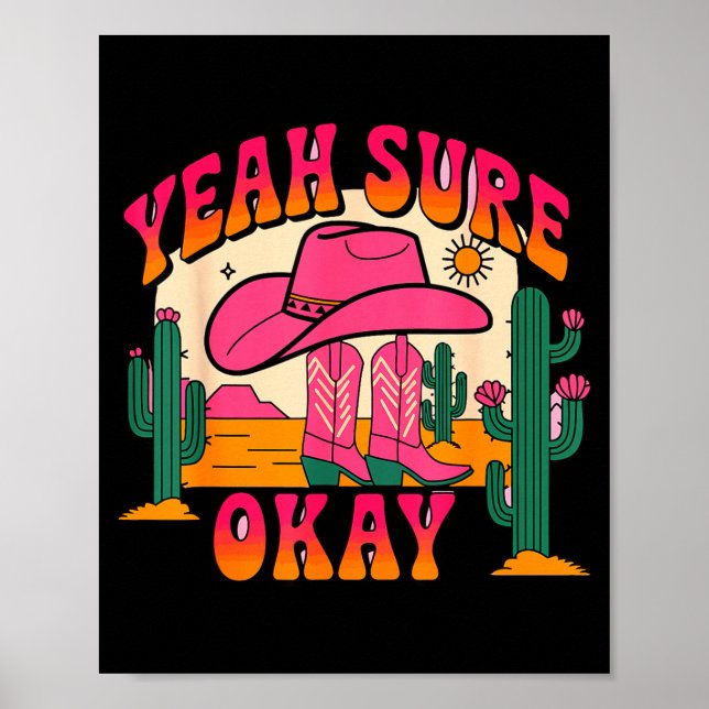 Póster Girls Valentines Day Hearts Yeah Sure Okay Western (Frente)