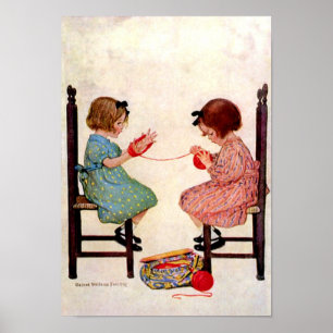 Póster Girls With Yarn - Print