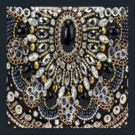Póster girly glam art deco negro oro bohemio<br><div class="desc">decoración de la casa de la moda bohemiana de oro negro con glamour de glamour,  los detalles de diseño diamante de imitación se simulan en la obra de arte. Este producto no será fabricado con piedras preciosas de imitación reales.</div>