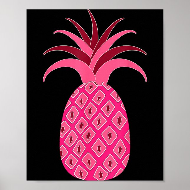 Póster Girly Pink Pineapple (Frente)