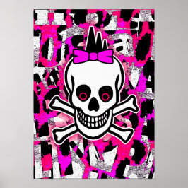 Póster Girly Punk Skull