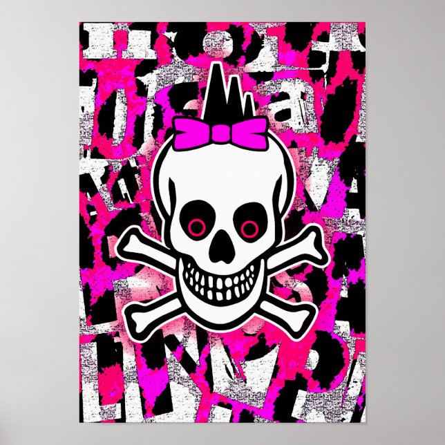 Póster Girly Punk Skull (Frente)