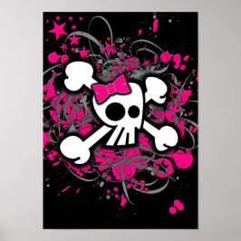 Póster Girly Skull & Crossbone