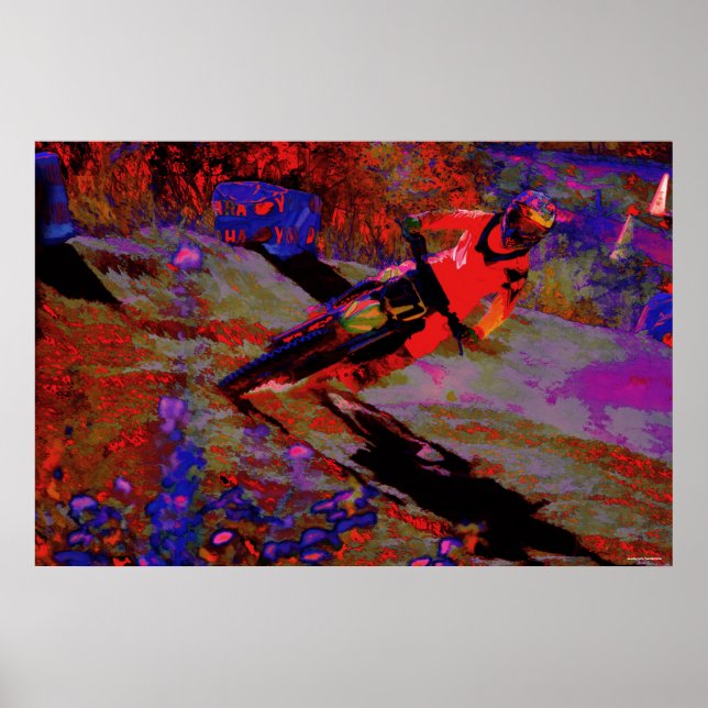 Póster Giro agudo - Motocross Dirt Bike Racer (Frente)