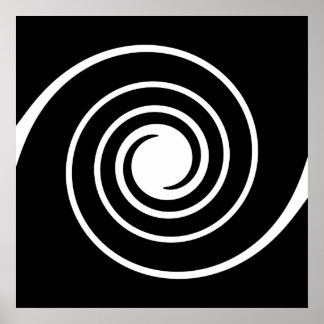 Póster Giro blanco y negro.