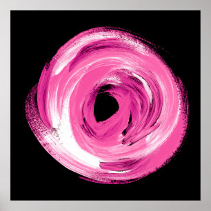 Póster Giro rosa abstracto de acuarela