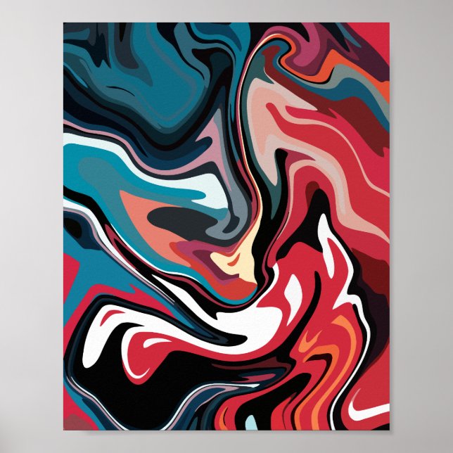 Póster Giro vibrante de colores de contraste audaces (Frente)