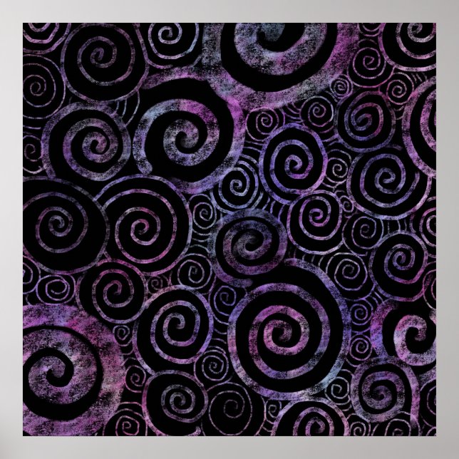 Póster Giros de arco iris pastel hipnótico (Frente)