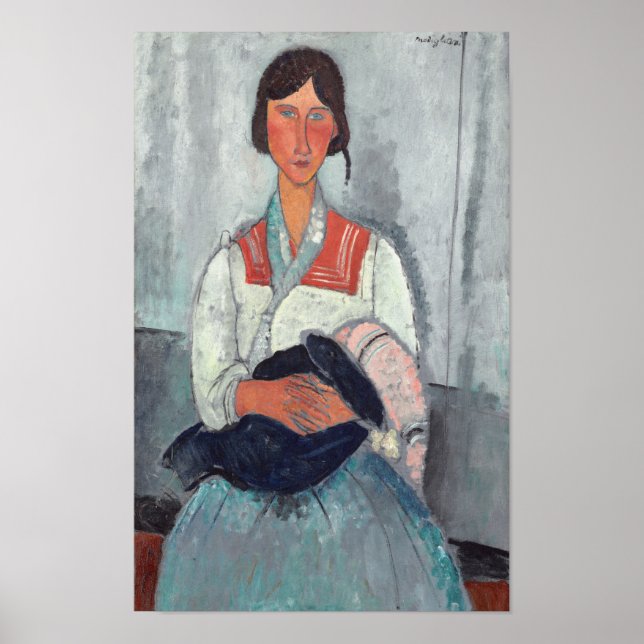 Póster Gitana con bebé por Amedeo Modigliani (Frente)