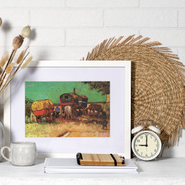 Póster Gitanos con caravanas de Vincent van Gogh