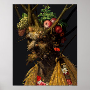 Póster Giuseppe Arcimboldo - Cuatro Estaciones en una Cab