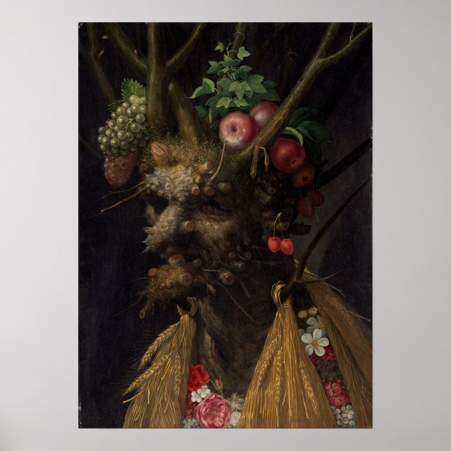Póster Giuseppe Arcimboldo Four Seasons in One Head (Frente)