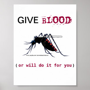 Póster Give Blood Mosquito Poster